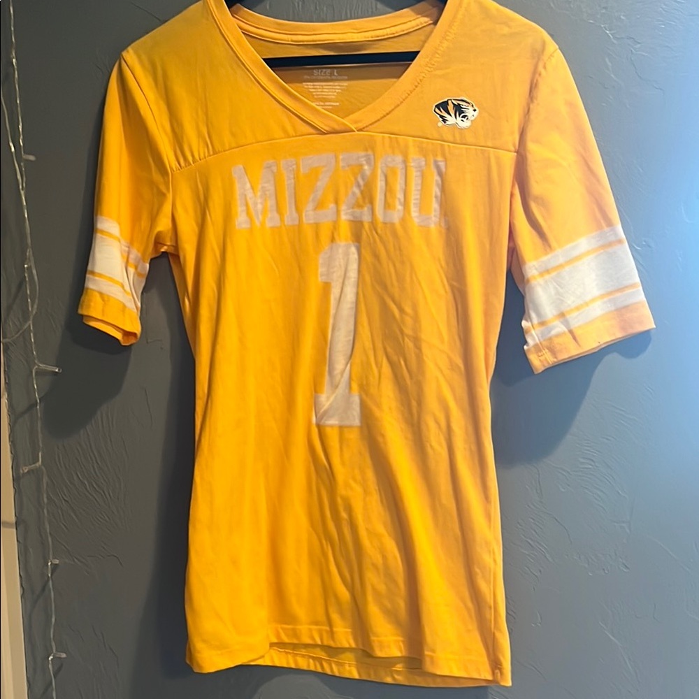 Colosseum Yellow Mizzou Jersey with Varsity Stripes